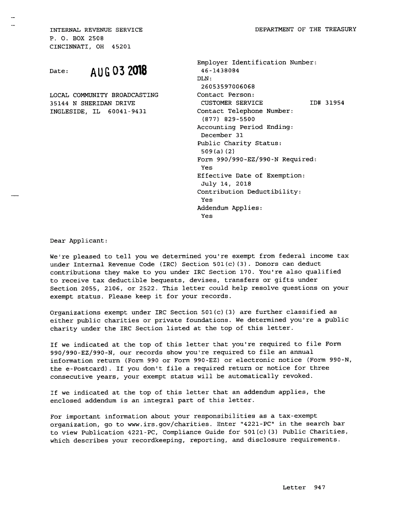 IRS Determination Letter